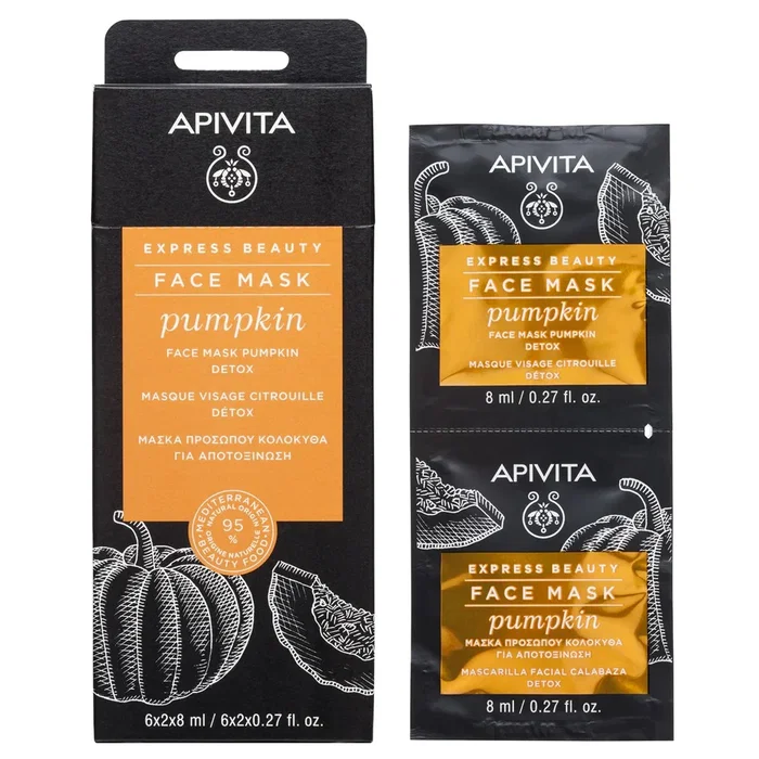 Apivita Pumpkin Mascarilla de arcilla Desintoxicante y Purificante 6 uds de 8 ml