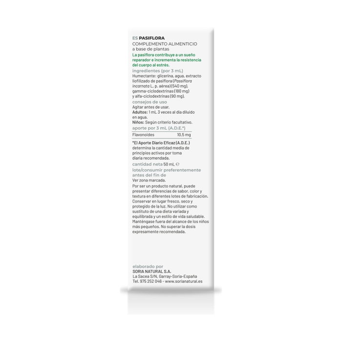 Soria Natural Extracto de Pasiflora Fórmula XXI 50ml