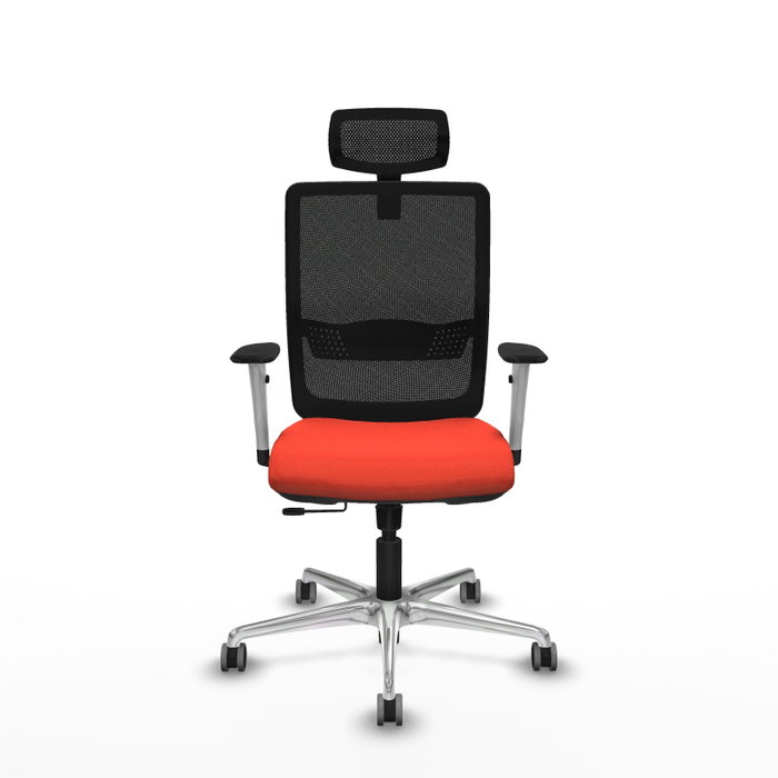 PIQUERAS Y CRESPO Silla de oficina Haches con mecanismo Sincro/Traslack, Naranja oscuro y Negro
