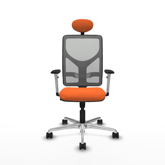 PIQUERAS Y CRESPO Silla de oficina Motilla con mecanismo Sincro, Tela Naranja y Malla Gris PIQUERAS Y CRESPO Silla de oficina Motilla con mecanismo Sincro, Tela Naranja y Malla Gris