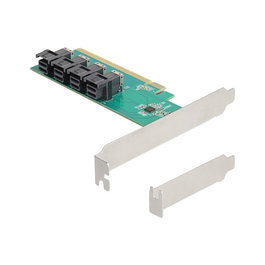 DeLOCK 90777 Tarjeta PCI Express x16 a 4 x SFF-8643 Interno NVMe Bifurcation, Low Profile, Compatible con Windows y Linux