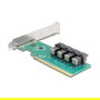 DeLOCK 90777 Tarjeta PCI Express x16 a 4 x SFF-8643 Interno NVMe Bifurcation, Low Profile, Compatible con Windows y Linux
