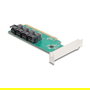 DeLOCK 90777 Tarjeta PCI Express x16 a 4 x SFF-8643 Interno NVMe Bifurcation, Low Profile, Compatible con Windows y Linux
