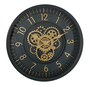 DKD Home Decor Reloj de Pared de Hierro y Cristal Azul Marino y Dorado