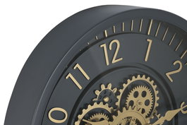 DKD Home Decor Reloj de Pared Azul Marino y Dorado 46 x 46 x 8.5 cm