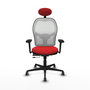 PIQUERAS Y CRESPO Silla de oficina Jorquera con mecanismo Sincro/Traslack, Rojo y Blanco