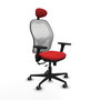 PIQUERAS Y CRESPO Silla de oficina Jorquera con mecanismo Sincro/Traslack, Rojo y Blanco