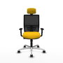 PIQUERAS Y CRESPO Silla de oficina Yunquera con mecanismo Sincro/Traslack, Amarillo y Negro