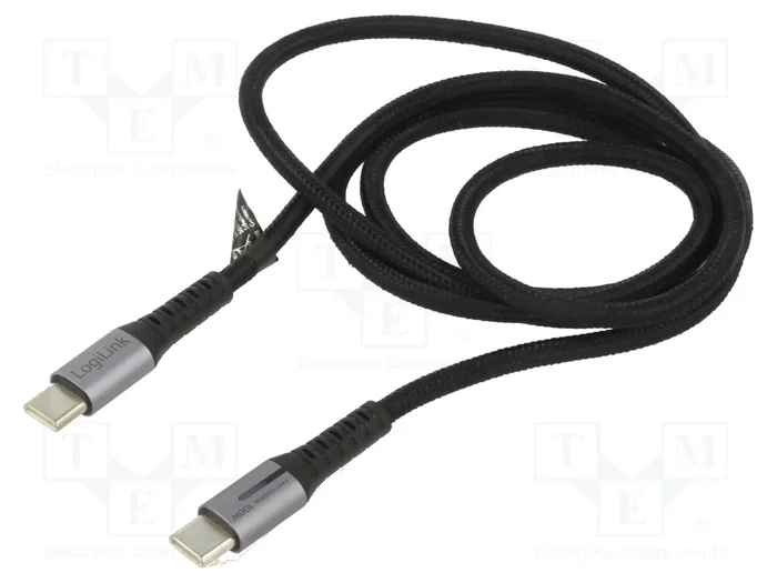 LogiLink Cable USB-C a USB-C 100W 1m Negro LogiLink Cable USB-C a USB-C 100W 1m Negro