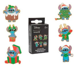 Disney by Loungefly Chapas esmaltadas Blind Box Stitch Holiday Expositor (18)
