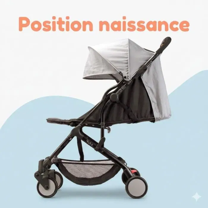 Bambisol Cochecito Yuko City - Ultra Compacto - Gris - Desde Nacimiento hasta 36 Meses