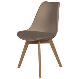 Home Deco Factory Silla COPENHAGUE Acolchada Patas Madera Haya Diseño Escandinavo 49x55x81.5 cm Marrón