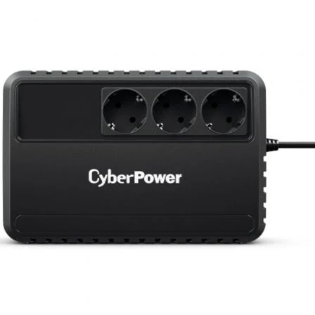 Cyberpower SAI BU650EG Línea Interactiva, 650VA/360W, 3 Salidas Schuko, Regulación Automática de Voltaje (AVR), Protección contra Sobretensiones, Formato de Escritorio, Negro