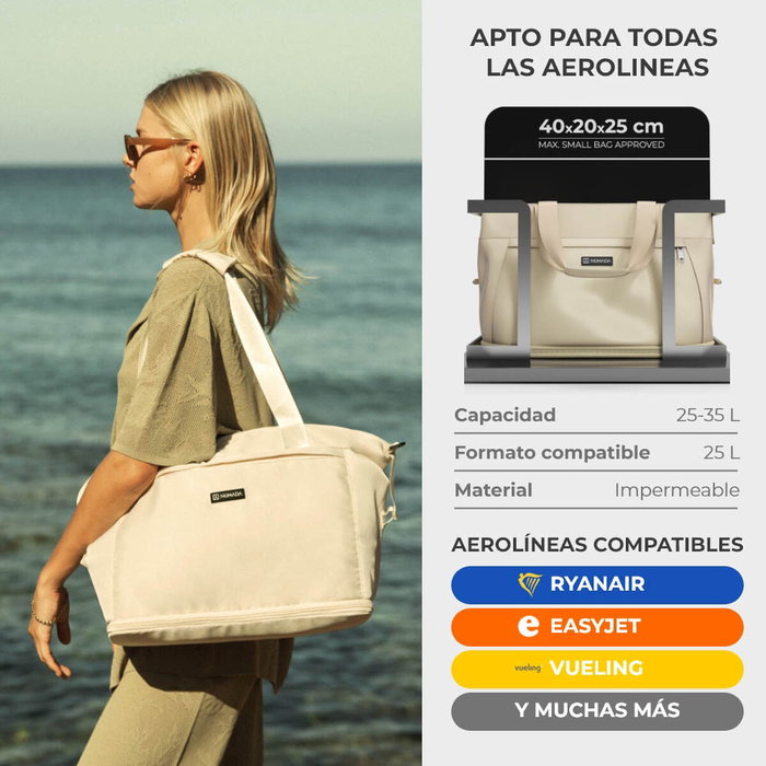 Numada Bolsa de avión beige 25 - 35 l