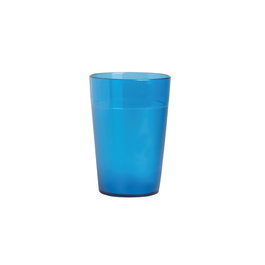 AMC Politray Vaso Policarbonato 25 cl, Altura 102 mm x Diámetro 70 mm, Color Azul, Borde Grueso (Set de 50)