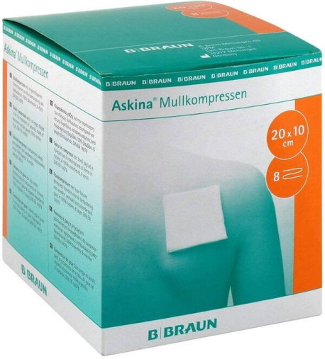 B. Braun Askina Mullkompressen Esteril Gasa de Algodón 20x10 cm 25 Sobres B. Braun Askina Mullkompressen Esteril Gasa de Algodón 20x10 cm 25 Sobres