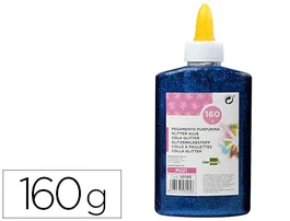 Liderpapel Purpurina Pegamento Fantasía Azul Metalizado Bote de 160 g