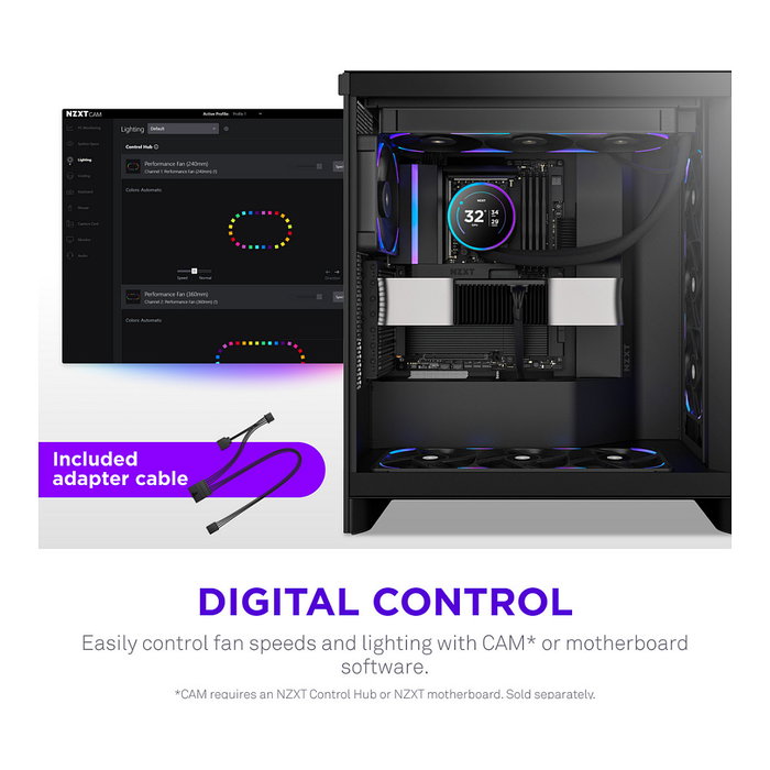 NZXT F360X RGB Ventilador de 360 mm Negro NZXT F360X RGB Ventilador de 360 mm Negro