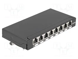 DeLOCK Mini Patchpanel de Escritorio RJ45 8 Puertos Cat.6A Blindado Negro