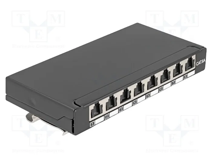 DeLOCK Mini Patchpanel de Escritorio RJ45 8 Puertos Cat.6A Blindado Negro DeLOCK Mini Patchpanel de Escritorio RJ45 8 Puertos Cat.6A Blindado Negro