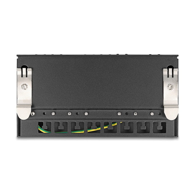 DeLOCK 90573 Patch Panel Desktop Mini RJ45 8 Puertos Cat.6A Blindado Negro Montaje Mesa/Pared para Cable 22/26 AWG