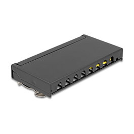 DeLOCK Mini Desktop Patchpanel RJ45 8 Puertos Cat.6A Blindado Negro
