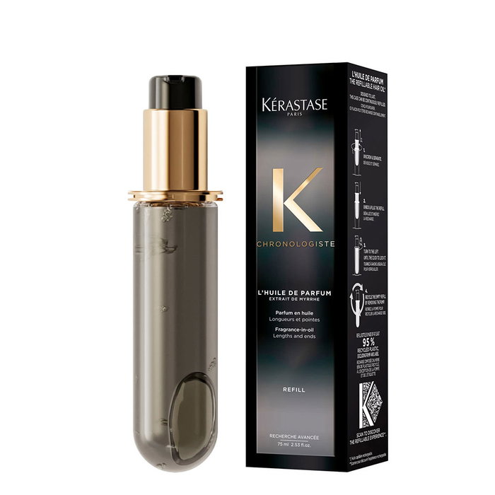 Kerastase Chronologiste Aceite Perfumado Recargable para Cabello, con Mirra y Rosa de Té, Hidrata y Da Volumen - Recarga 75 ml Kerastase Chronologiste Aceite Perfumado Recargable para Cabello, con Mirra y Rosa de Té, Hidrata y Da Volumen - Recarga 75 ml