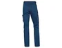 Deltaplus Pantalón de Trabajo Panostyle Stretch 63% Poliéster 3% Elastano Cintura Elástica 5 Bolsillos Azul Marino/Naranja Talla XXXL