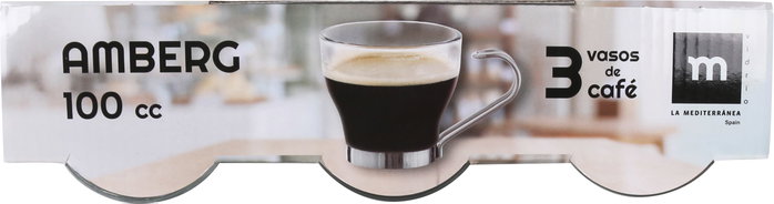 La Mediterranea Set de 3 Vasos de Café Amberg 100 cc (Pack de 24 cajas) lifetitle_placeholder