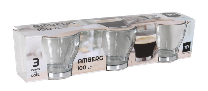 La Mediterranea Set de 3 Vasos de Café Amberg 100 cc (Pack de 24 cajas) lifetitle_placeholder