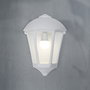 Fumagalli Farol de Pared Giulio para Exterior, Blanco, Cristal Transparente, Casquillo E27, IP55, Resina Resistente, Dimensiones 265 x 135 x 375 mm, Bombilla No Incluida