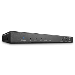 Lindy 38231 Splitter Divisor HDMI 2.0 1 Entrada 4 Salidas 4K Ultra HD 60Hz con Audio y Extractor, Negro, Metal