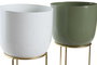 DKD Home Decor Macetero Jedar Urban Metal Verde Blanco 15 x 25 x 15 cm (4 Unidades)