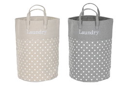 DKD Home Decor Surtido de 2 Cestas para la Ropa en Poliéster, Beige y Gris