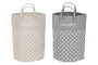 DKD Home Decor Surtido de 2 Cestas para la Ropa en Poliéster, Beige y Gris