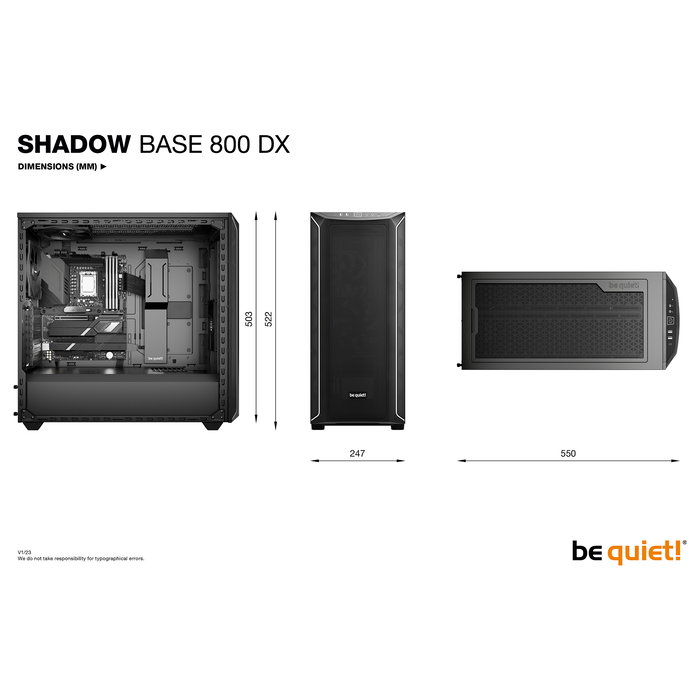 be quiet! SHADOW BASE 800DX Black Midi Tower PC Negro