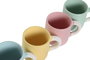 DKD Home Decor Taza 5.8 x 6.2 x 6 cm Set de 4 Piezas Porcelana Rosa Azul Amarillo Verde 110ml
