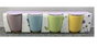 DKD Home Decor Taza 5.8 x 6.2 x 6 cm Set de 4 Piezas Porcelana Rosa Azul Amarillo Verde 110ml