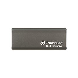 Transcend ESD265C - Unidad SSD Externa USB-C 500GB, USB 3.2 Gen 2, Velocidad Lectura 1050MB/s, Gris, Incluye Cables Tipo-C y Tipo-A
