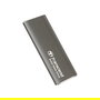 Transcend ESD265C - Unidad SSD Externa USB-C 500GB, USB 3.2 Gen 2, Velocidad Lectura 1050MB/s, Gris, Incluye Cables Tipo-C y Tipo-A