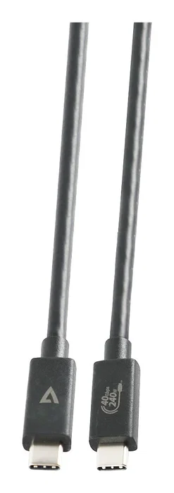 V7 Cable USB4 V7USB4-1.2M USB-C a USB-C 1.2m Negro - 40Gbps, 240W, Carga Rápida, Certificado USB-IF, Compatible con 8K V7 Cable USB4 V7USB4-1.2M USB-C a USB-C 1.2m Negro - 40Gbps, 240W, Carga Rápida, Certificado USB-IF, Compatible con 8K