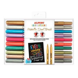 Alpino Estuche de 10 Rotuladores Metallic Doble Punta Colores Surtidos