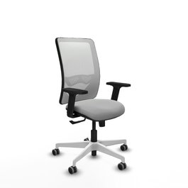 PIQUERAS Y CRESPO Silla de oficina Zulema con mecanismo Sincro, Gris claro y Blanco