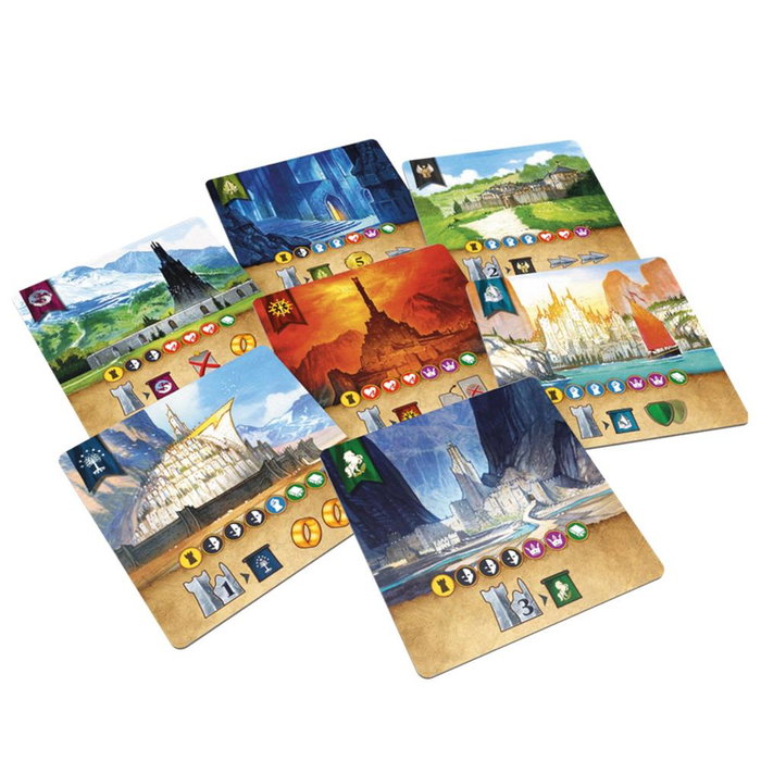 Repos Production 7DUMEES01 - El Señor de los Anillos: Duelo por la Tierra Media, Juego de Mesa Estratégico basado en 7 Wonders Duel para 2 Jugadores