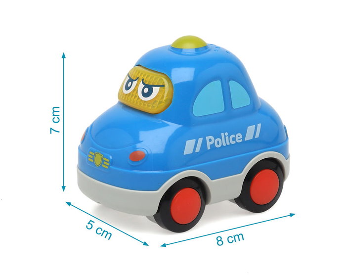 KioKids Coche de Policía de Juguete con Luz y Sonido para Bebé +12 Meses