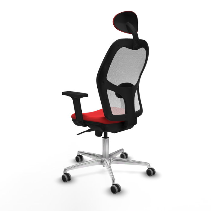 PIQUERAS Y CRESPO Silla de oficina Jorquera con mecanismo Sincro, Rojo y Blanco