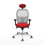 PIQUERAS Y CRESPO Silla de oficina Jorquera con mecanismo Sincro, Rojo y Blanco