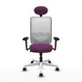 PIQUERAS Y CRESPO Silla de oficina Zulema con mecanismo Sincro, Morado y Blanco