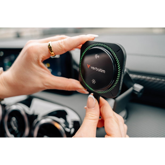 Verbatim Charge´n´Drive Magnetic Wireless Car Charger Qi2 RGB 31860 Negro