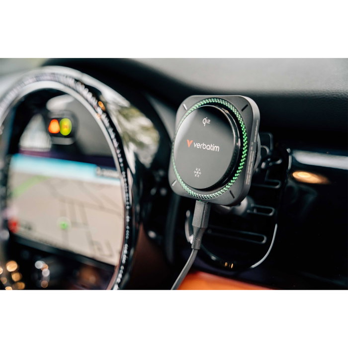Verbatim Charge´n´Drive Magnetic Wireless Car Charger Qi2 RGB 31860 Negro